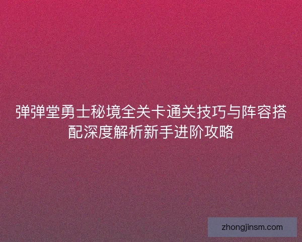 弹弹堂勇士秘境全关卡通关技巧与阵容搭配深度解析新手进阶攻略